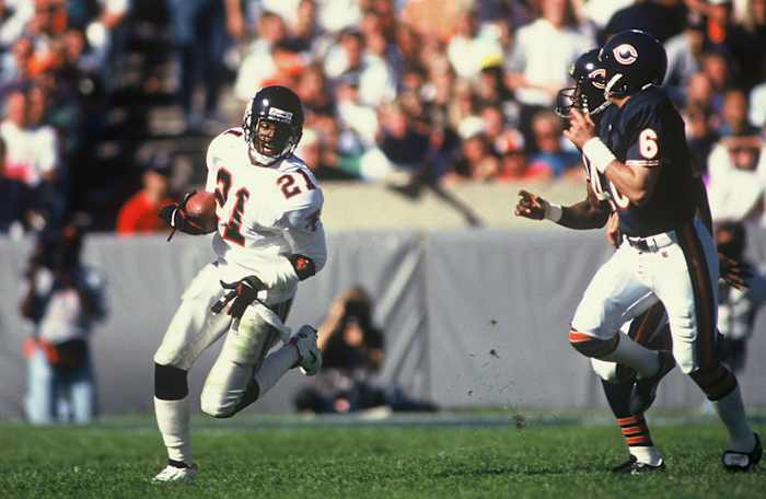 Deion Sanders on the return, September 1992.